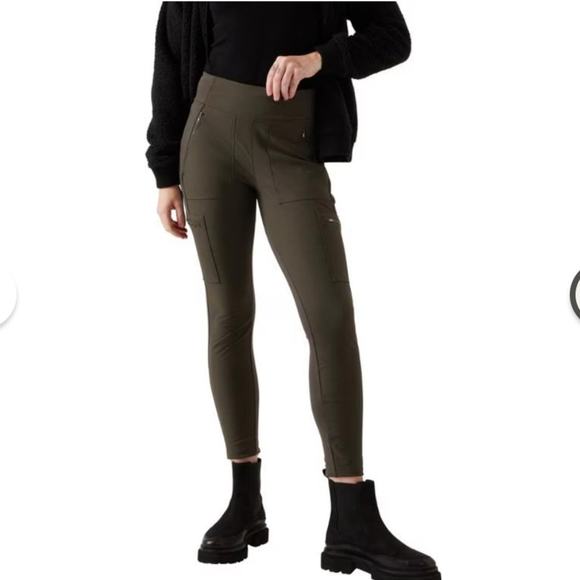 EUC ATHLETA HEADLANDS HYBRID CARGO II TIGHTS SIZE 4P BLACK - Picture 6 of 10